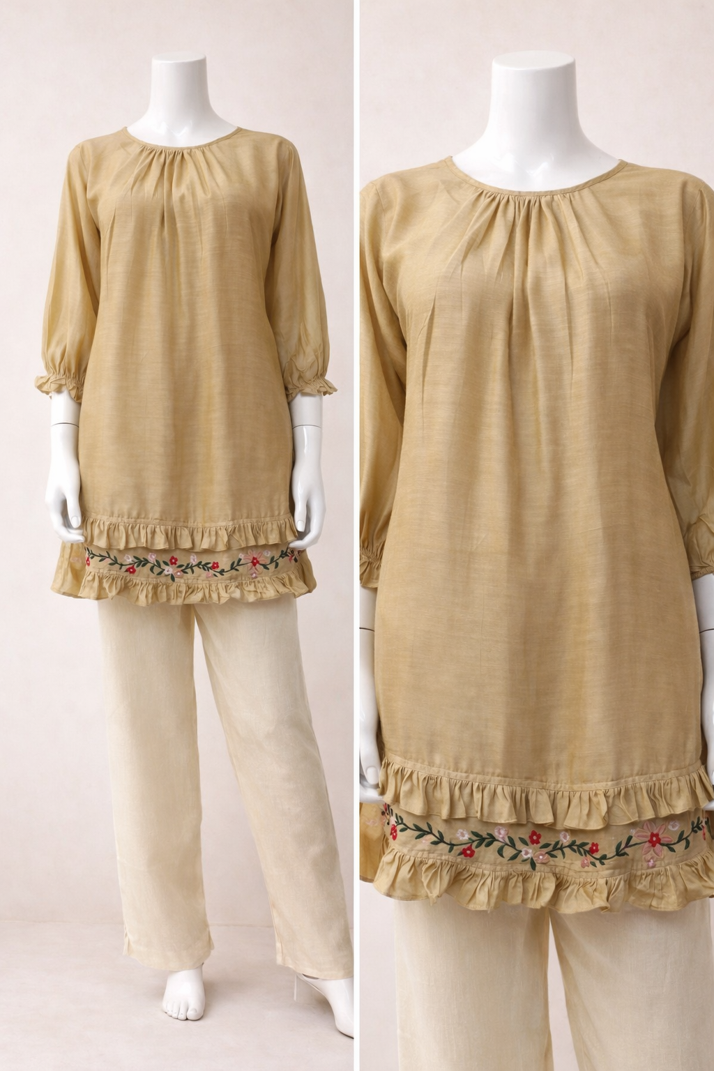 Pure Banarasi Mul Chanderi Cord Set - Image 3