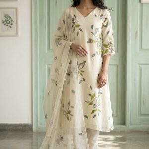 Ivory Aabha Handpainted Suit Set
