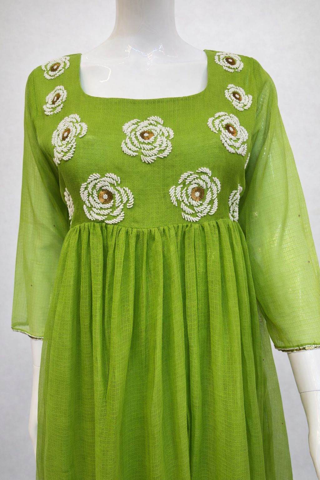 Graceful Linen Kota Anarkali Set - Image 2