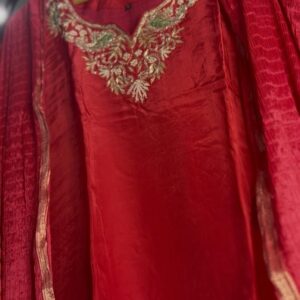 Gulnaar Blush – Pure Upada Silk A-Line Three Piece Suit