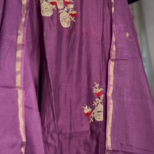 Rangrez Amora – Pure Banarasi Mul Chanderi A-Line Three Piece Suit