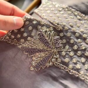 Smoky Rosé Mist – Mul Chanderi 3-Piece A-Line Suit