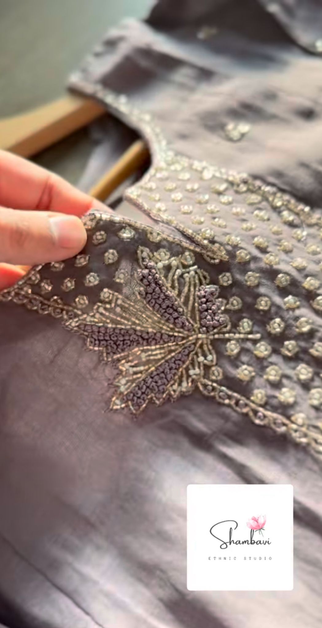 Smoky Rosé Mist – Mul Chanderi 3-Piece A-Line Suit