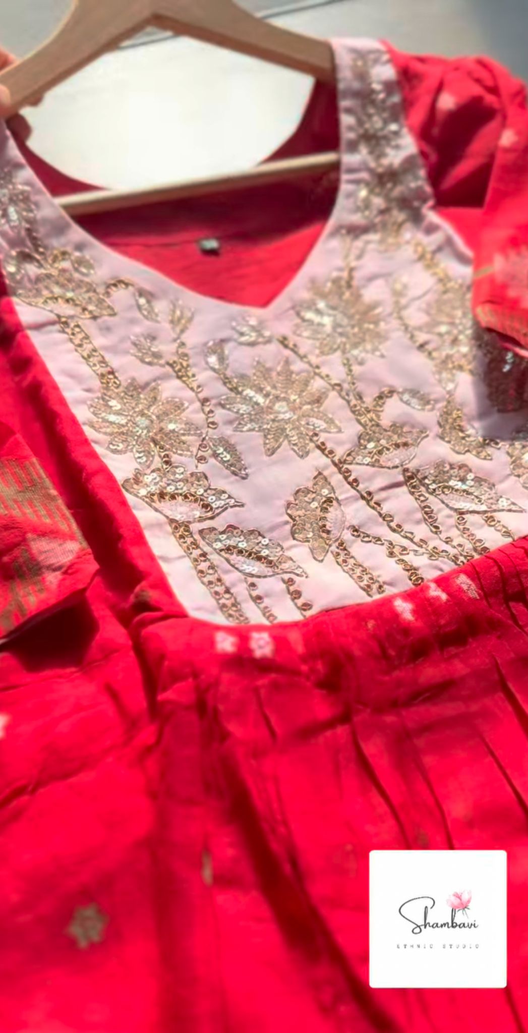 Pure Jamdani Red Frock