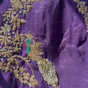 Madhuri dixit violet color dola silk straight cut dress