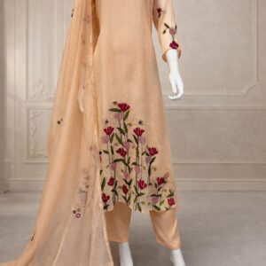 Pure linen Kota Doria A-line three-piece suit