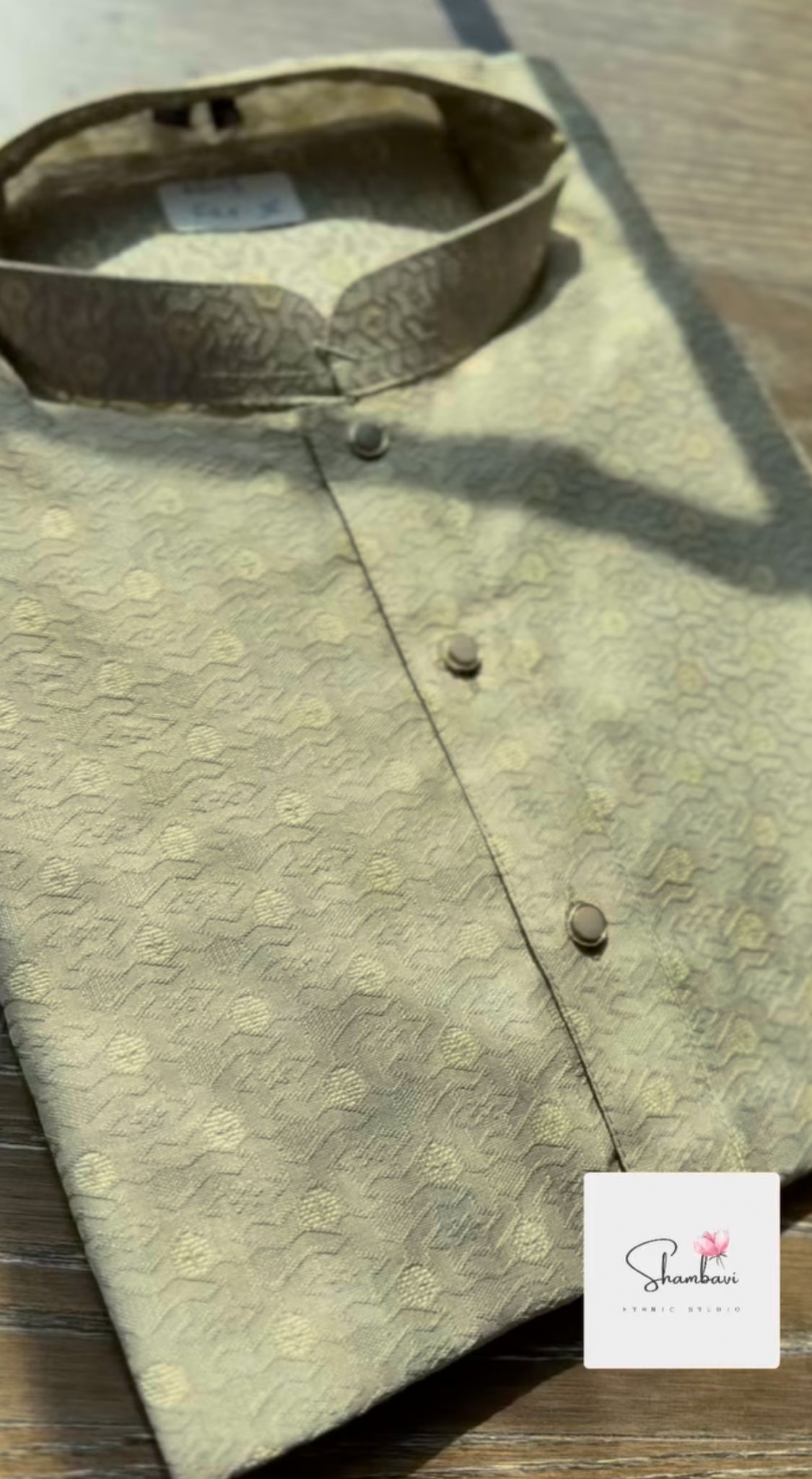 Sleek Grey Silk Kurta