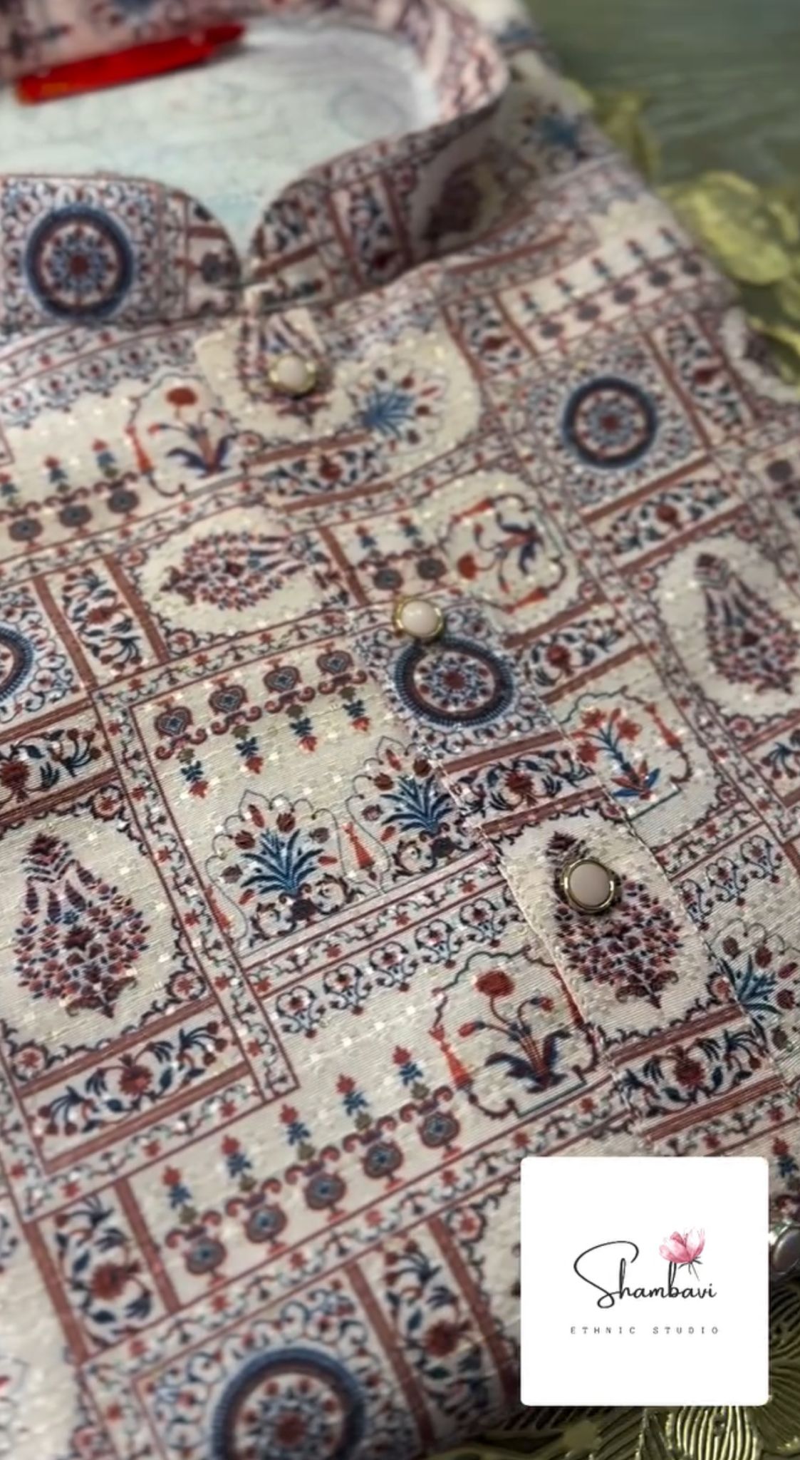 Dark Beige Silk Kurta