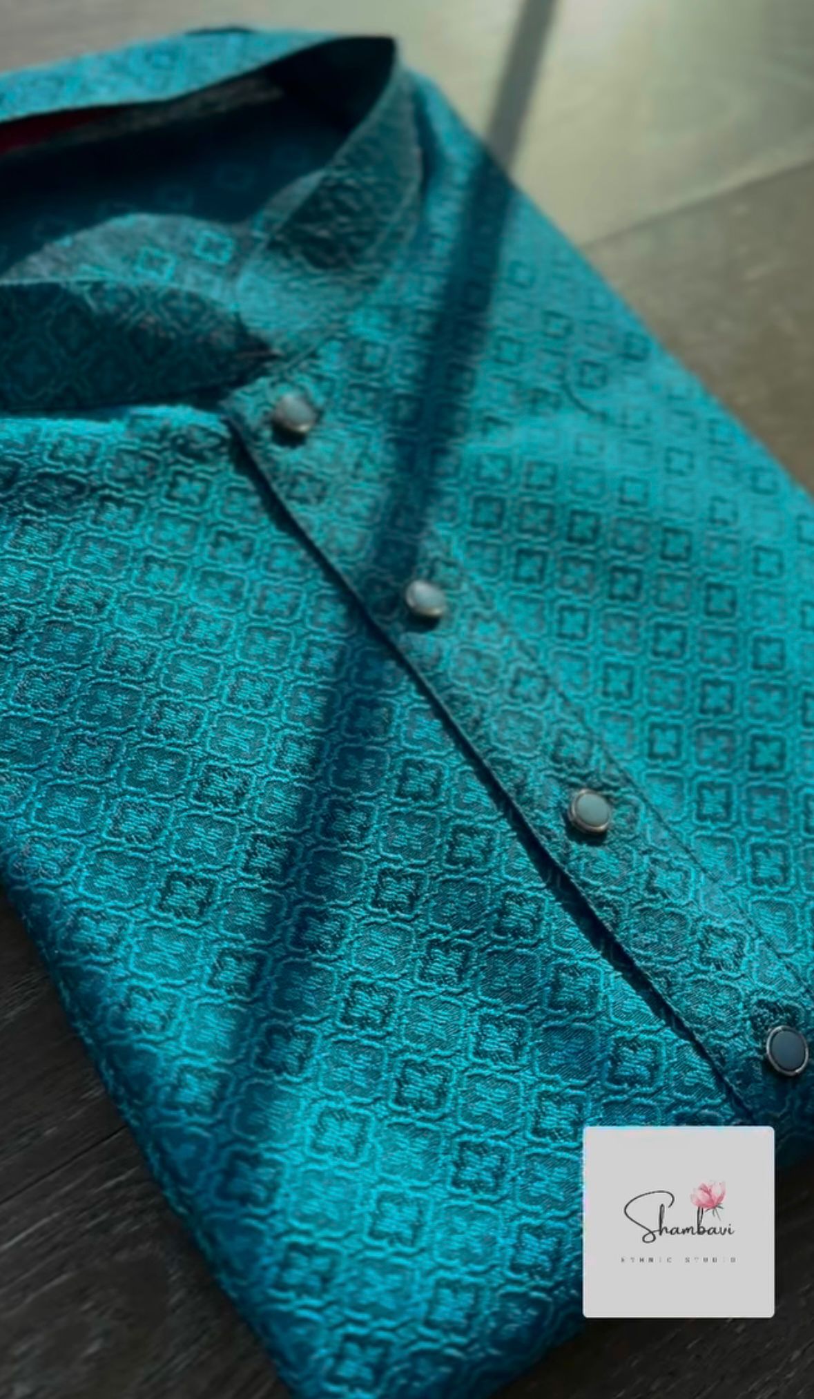 Rama Blue Silk Kurta