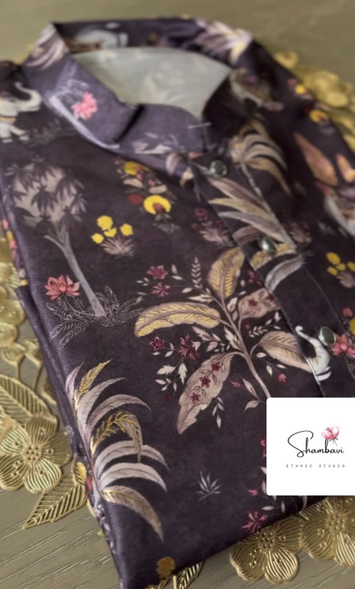 VioFloral Silk Kurta