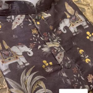 Violet Floral Silk Kurta