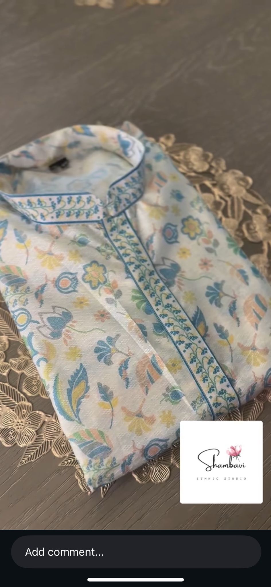 Floral Silk Kurta