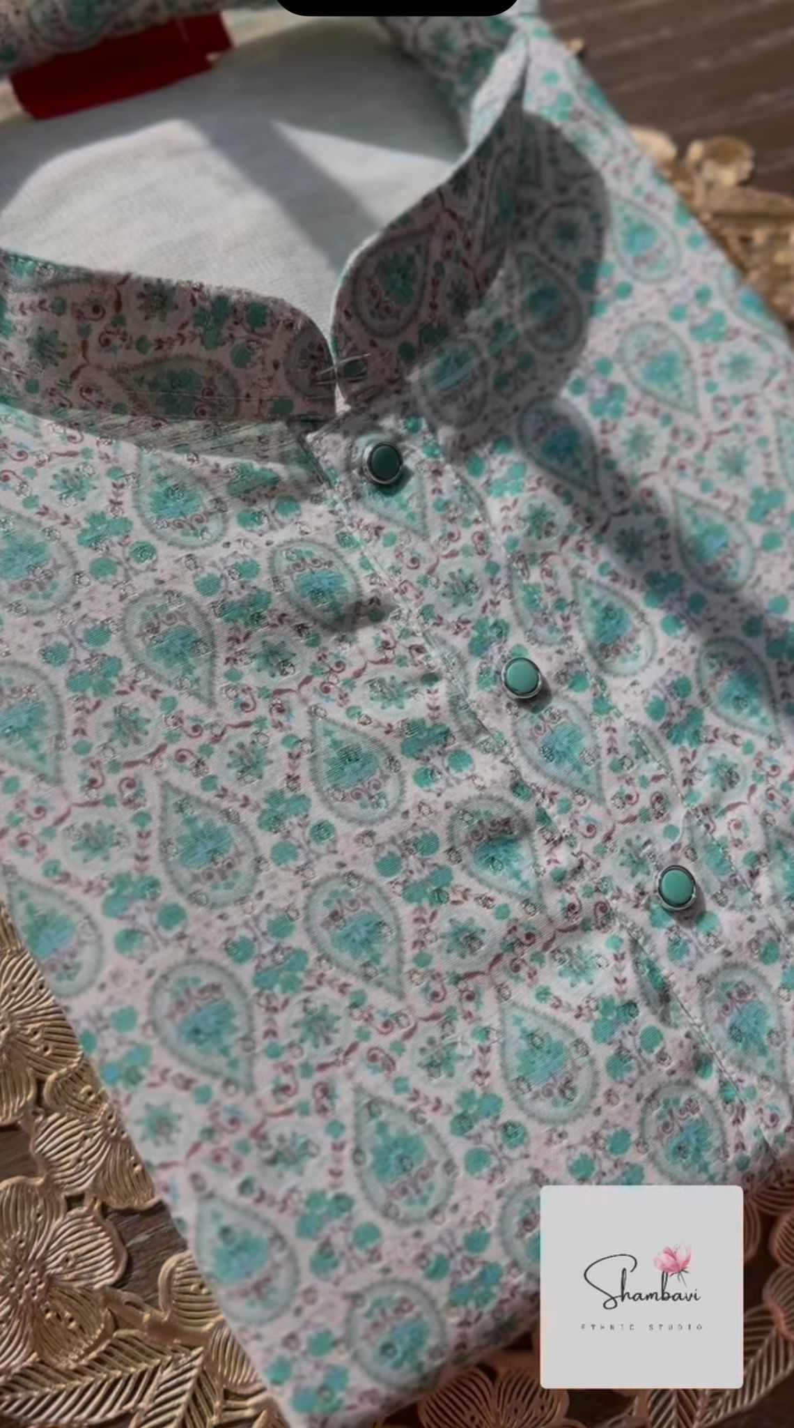 Floral Silk Kurta