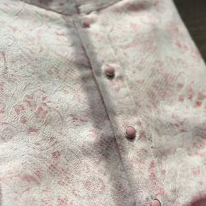 Men's White & Pink Printed Kurta