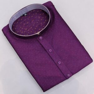 Purple Designer Silk Men’s Kurta Set
