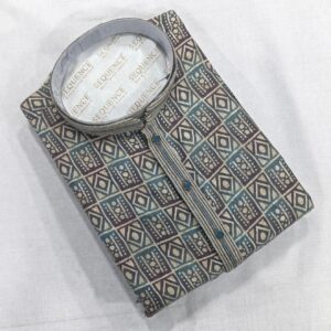 Grey Designer Muslin Men’s Kurta Set