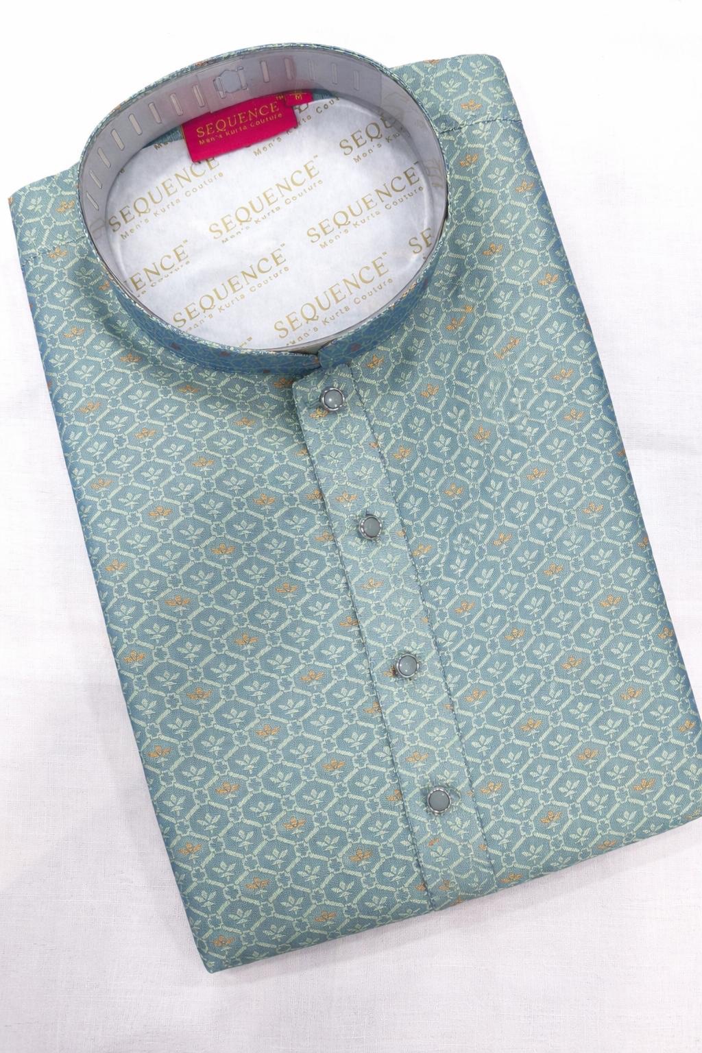 ✨ Sea Green Designer Silk Kurta Set ✨