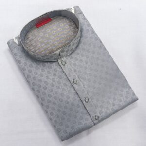 Grey Designer Men’s Silk Kurta Set