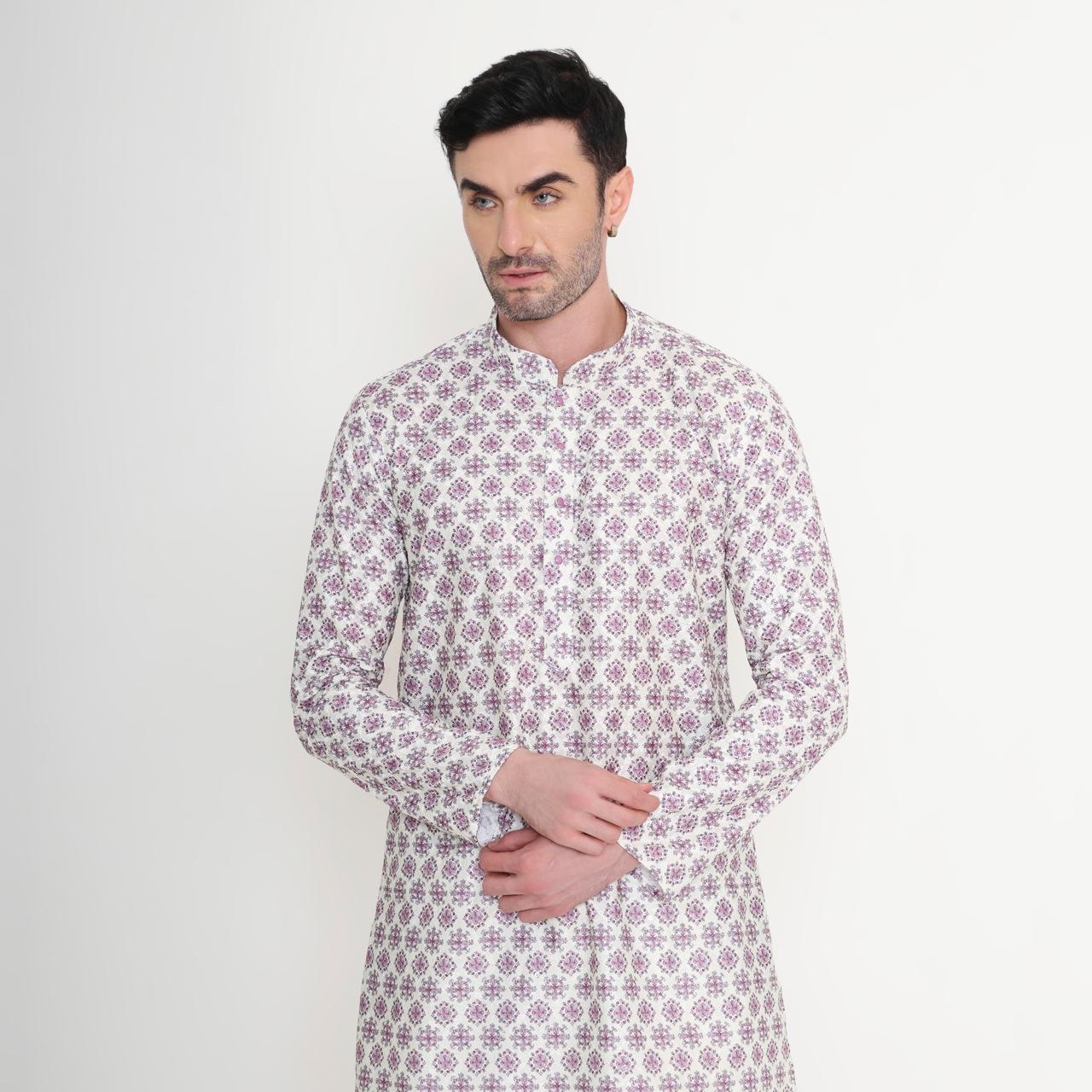 ✨ Off-White Chikankari Designer Kurta Set ✨