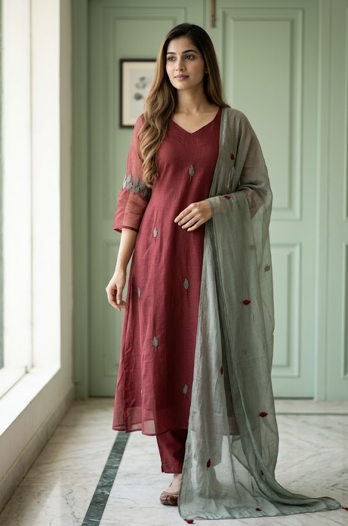 Maroon Meadow three piece suit