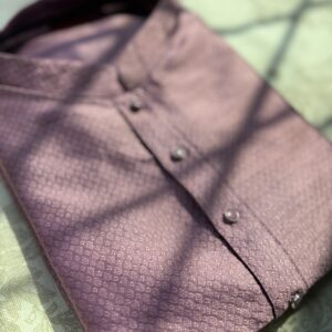 Dark Onion Pink Designer Men’s Silk Kurta Set