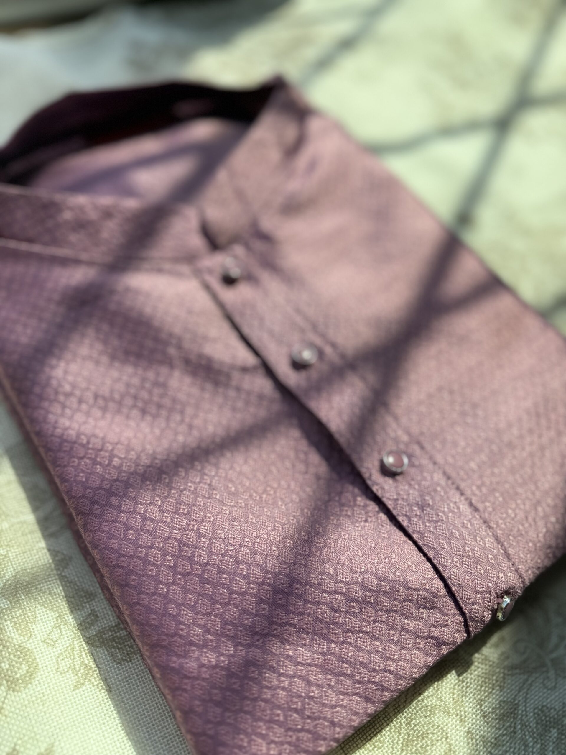 Dark Onion Pink Designer Men’s Silk Kurta Set