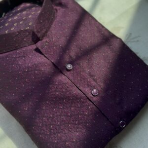 Purple Designer Silk Men’s Kurta Set