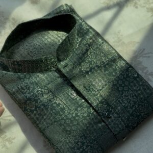 ✨ Bottle Green Designer Silk Kurta Set ✨