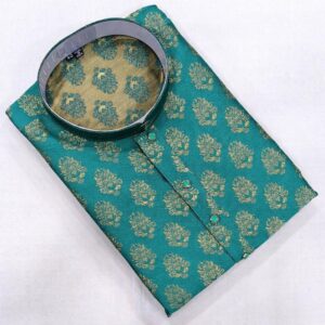 Rama Green Designer Silk Men’s Kurta Set