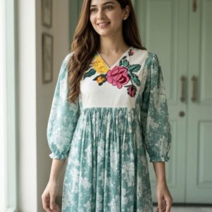 Mul Mul Cotton Summer-Friendly Designer Floral Frock