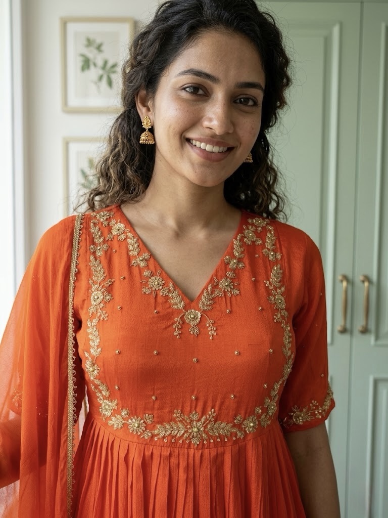 ✨ Fanta Glow – Pure Chinnon Anarkali Set ✨ - Image 2