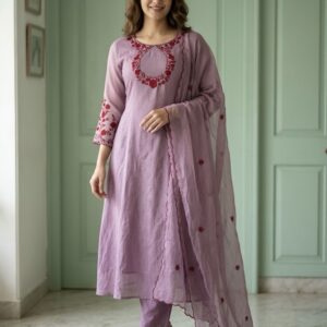 Lilac Mist Linen Kota A-Line Suit Set