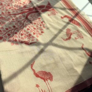 Beige & Maroon Mul Cotton Classic Saree β€οΈ