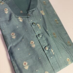 Elegant Sea Blue Pure Chiniya Silk Men’s Designer Premium Kurta 💙