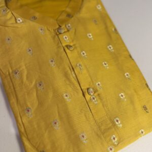 Yellow Pure Chiniya Silk Men’s Designer Premium Kurta 💛
