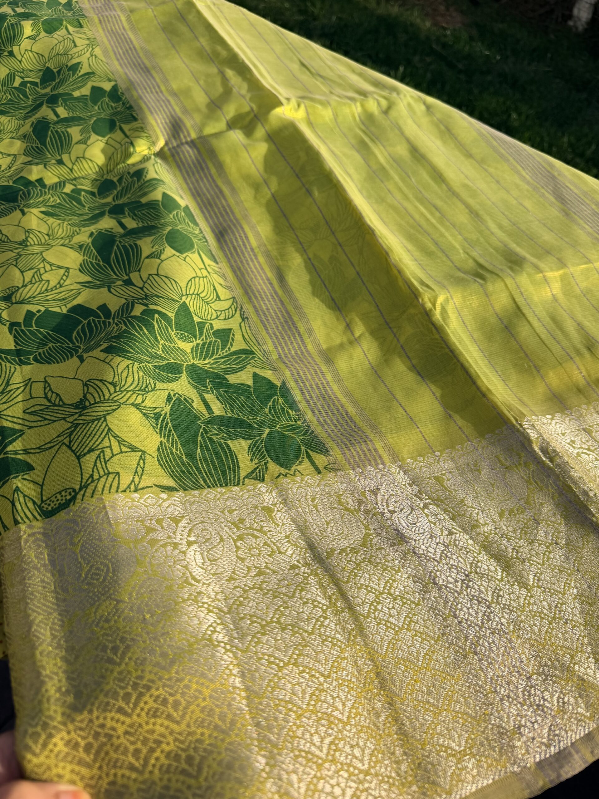 Vasudha Green Mangalgiri Handloom Saree ππ - Image 2