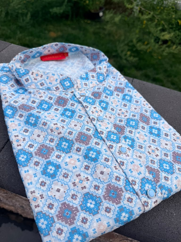 Azure Grey Chikankari Kurta Set