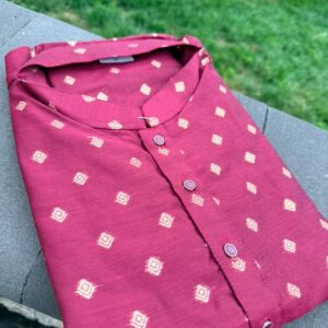 Maroon Chanderi Butti Royale Kurta Set