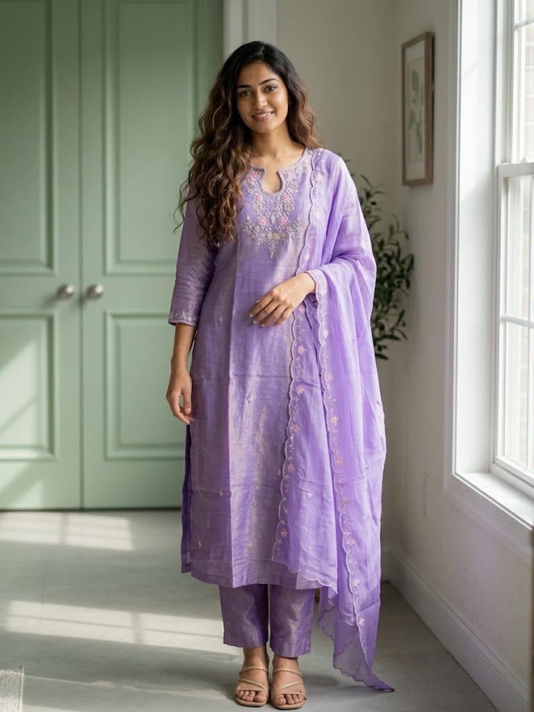 π Lavender Violet Shimmer Designer Suit β 3-Piece Set π