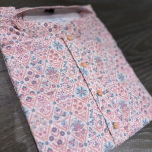 Pink and beige Beige Multicolor Designer Cotton Kurta Set with Pajama