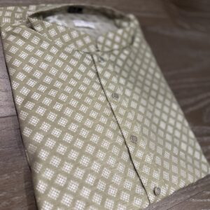 Olive Green Designer Kurta Set with White Pajama