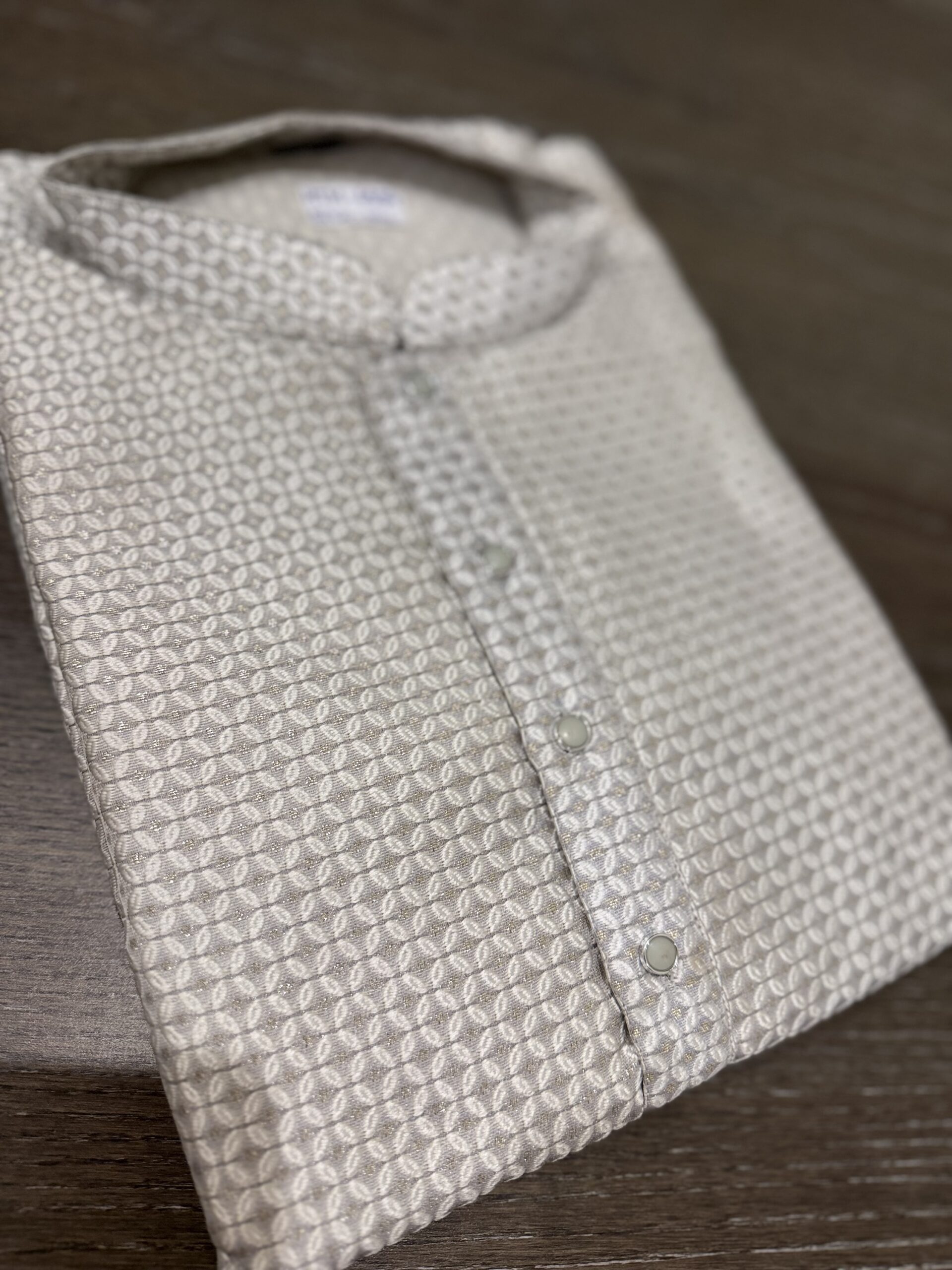 Grey Men’s Designer Silk Kurta Set with Pajama Pants