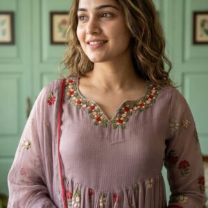 β¨blush pink Pure Mul Kota Anarkali Suit β¨